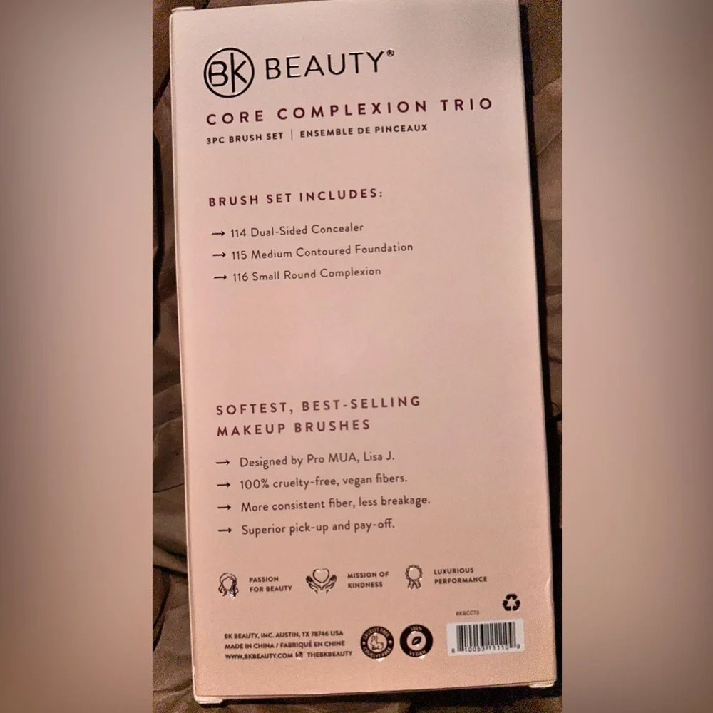 BK Beauty Core Complexion Trio Makeup Brushes Set (3PC) BNIB 🔖 114, 115, 116